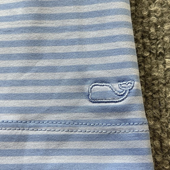 Vineyard Vines Sankaty Dress Womens L Blue Stripe Whale Logo Stretch NWT - Picture 3 of 10